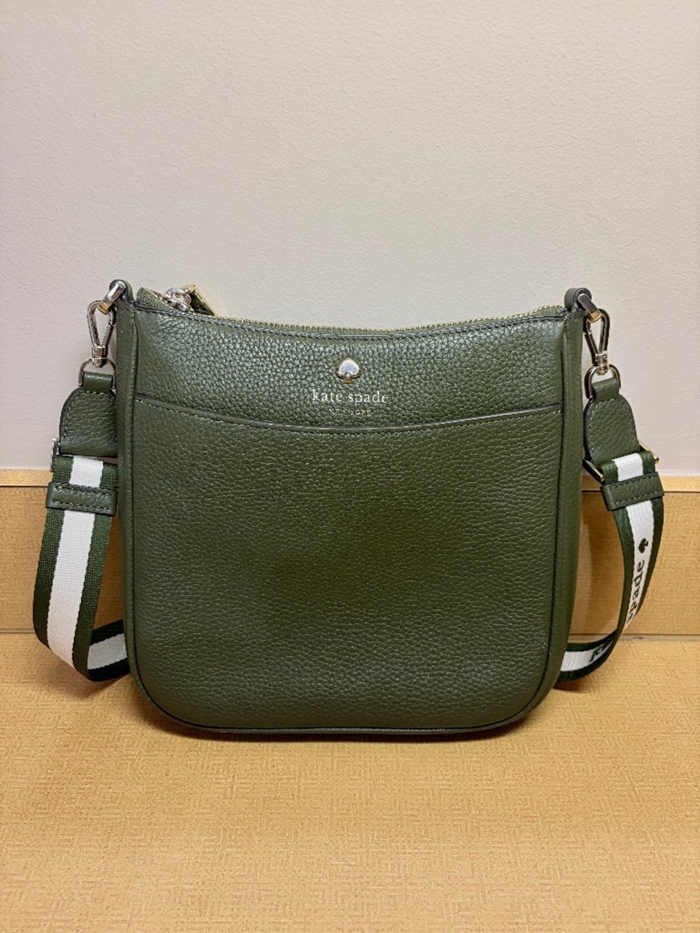 Kate Spade Leather Crossbody Bag Dark Green - Pre-Owned